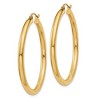 Black Bow Jewelry 3mm x 40mm 14k Yellow Gold Classic Round Hoop Earrings - 2 of 4