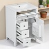 24" Bathroom Vanity with Sink, 3 Drawers and Adjustable Shelf Cabinet, Freestanding MDF and Rubberwood Cabinet,Storage Vanity - 2 of 4