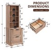 Farmhouse Bookshelf with 2 Large File Drawers, 72" Tall Bookcase with Storage,  4 Tier Rustic Wood Bookshelf for Home, Living Room - 2 of 4