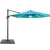 Sonkuki 11FT Round Offset Outdoor Solar LED Patio Aluminum Cantilever Umbrella w/ Base Included & Infinite Canopy Angle Adjustment - 2 of 4
