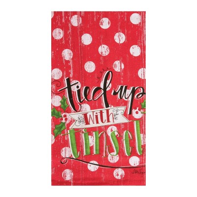 C&F Home Tied Up With Tinsel Printed Flour Sack Kitchen Towel Dishtowel