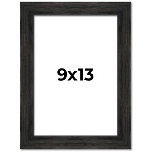 PosterPalooza | 9x13 Wide Barnwood Picture Frame, UV Acrylic, 6 Finishes - Grey, Brown, White, and Black - 1 of 4