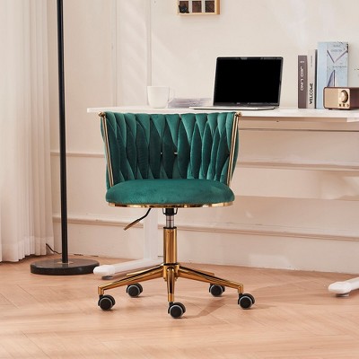 Office Desk Chair, Upholstered Home Office Desk Chairs With Adjustable Swivel Wheels, Ergonomic Office Chair