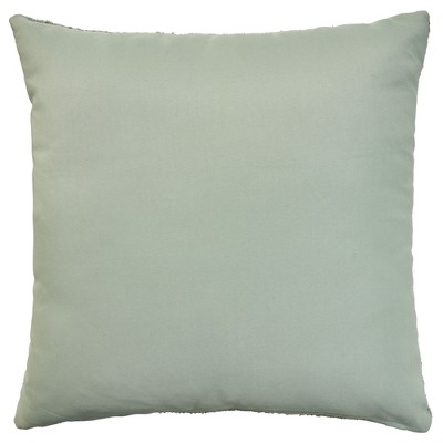 Sea Turtle Embroidered Aqua Square Outdoor Throw Pillow