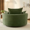 360° Swivel Sofa Chair - Corduroy Accent Barrel Chair with Dual-Layer Cushion & 3 Pillows - ModernLuxe - 4 of 4
