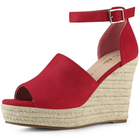 Womens on sale red wedges