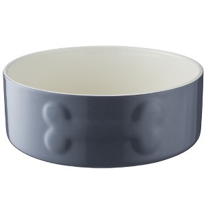 Mason Cash: Embossed Bone Dog Bowl, Gray, 8", 50.7oz, Food & Water Dish - 1 of 4