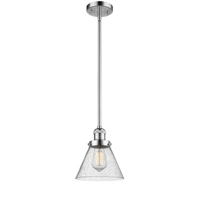 Cone - 1 Light Stem Hung Mini Pendant In Industrial Style-10 Inches Tall and 8 Inches Wide