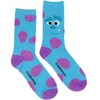 Disney Monsters Inc. Adult Sulley Fuzzy Spots Crew Socks 1 Pair For Men And Women Turquoise - 2 of 4