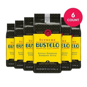 Cafe Bustelo 6 Count/16oz Each Espresso Style Dark Roast Whole Bean Coffee - 1 of 4