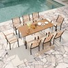 Tangkula 9 PCS Patio Dining Set w/ Rectangular Acacia Wood Dining Table 8 Cushioned Chairs - 3 of 4