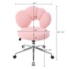 CAVINAS 16-19" 360° Swivel Accent Chair with Wheels&Elegant Back,Versatile Teddy Vanity Chair Computer Chair for Living Room,Office&Study - 3 of 4