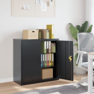 vidaXL File Cabinet Anthracite 35.4 in.x15.7 in.x35.4 in. Steel - 1 of 4