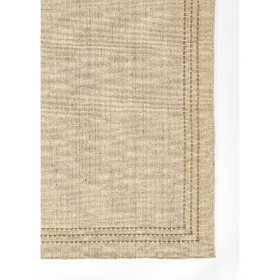 Natural Striped 8' x 10' Handloomed Wool and Synthetic Rug