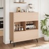 Three-Layer Wood Storage Cabinet, Durable Particle Board Organizer with Multi-Layer Shelves, Compact Design for Office or Home - 4 of 4