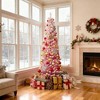 Resenkos 6-Ft Pre-Lit Snow Flocked Artificial Pink Christmas Tree - Pink - 3 of 4