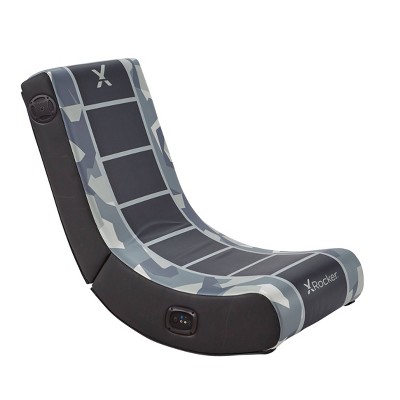 Camo Retreat 2.0 Bluetooth Foldable Rocking Video Gaming Chair with Speakers -Gray/Black - X Rocker