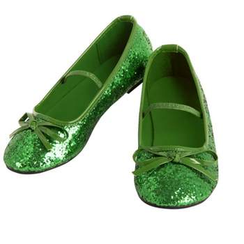 Rubies Girls Green Glitter Ballet Shoe