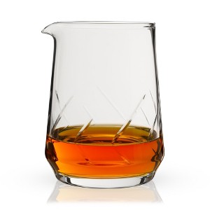 Viski Burke Cocktail Mixing Glass, Bartender and Barware Essentials, Geometric Crystal Mixing Glass, Thick Base Design, 28 oz - 1 of 4