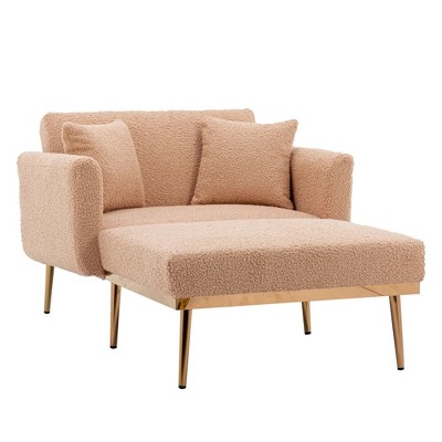 NicBex Teddy Velvet Accent Chair,Upholstered Living Room Chairs with Adjustable Mid-Height Backrest,Cozy Armchair,Accent Chairs for Living Room