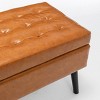 GlasFlength Ottomans and Benches Modern Storage Bench with Elegant Design for Bedroom Entryway Living Room, Brown, 43.3"*17.7"*18.9" - 3 of 4