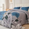 Acoinel Lightweight Polyester Fabric Bedspread Set Blue Blooms - 3 of 4