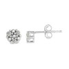 Haus of Brilliance Silver 1/10 cttw Prong Set Round-Cut Trio Diamond Stud Earrings - 2 of 4
