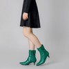 Allegra K Women's Fold Over Kitten Heels Pointed Toe Ankle Boot - 2 of 4