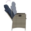 vidaXL 5-Piece Patio Dining Set with Adjustable Back Poly Rattan Gray & Navy Blue Cushions, Tempered Glass Table, for Garden/Outdoor/Deck - 4 of 4