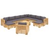 vidaXL Garden Lounge Set Dark grey (Cushions), Teak (Wood) Solid teak wood - 3 of 4