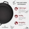 Cuisinel Cast Iron Skillet + Chainmail Scrubber - 15"-Inch Pre-Seasoned Dual Handle Braiser Frying Pan + Silicone Handle Covers - 2 of 3