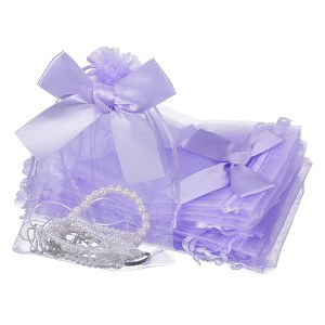 Unique Bargains Drawstring Jewelry Candy Candle Wrap Organza Bow Gift Bags 20 Pcs - 1 of 4