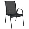 vidaXL Patio Chairs 2 pcs Steel and Textilene Black - 3 of 4