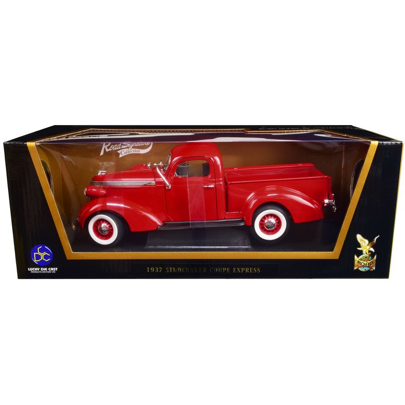 1937 Studebaker Coupe Express Pickup Truck Red 1/18 Diecast Model Car by Road Signature, 3 of 4