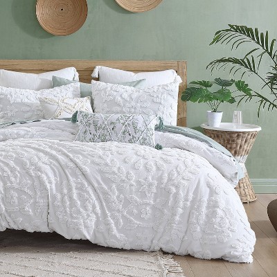 King Size Sage Green Cotton Chenille Duvet Set