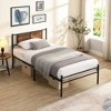 NicBex Modern Twin/Full/Queen/King Metal Platform Bed Frame with Wood Headboard,Under Bed Storage,Noise-Free,No Box Spring Needed,Easy Assembly,Black - 2 of 4