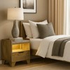 Royal Hampton Nightstand with LED, 1 Drawer and Open Cubby, Farmhouse Aspen Brown - 2 of 4