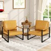 Hooseng Modern Accent Chair Set of 2, Armchairs with PU Leather Upholstery, Single Upholstered Sofa Chair, Ergonomic Lounge Living Room Chair for 2 - 2 of 4