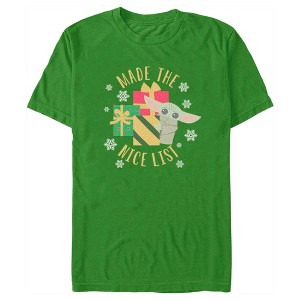 Men's Star Wars: The Mandalorian Christmas Grogu Made the Nice List T-Shirt - 1 of 4