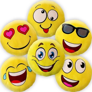 ArtCreativity 11" Assorted Emoji Pillows (Pack of 6) - 1 of 4