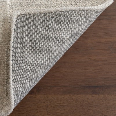 Beige Geometric Tufted Wool 5x8 Area Rug
