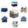 TOBILI Foldable Storage Bins, 4 Piece Set Fabric Closet Drawers Organizer with Cotton Handles for Organizing Shelf Cabinet, Gray - 4 of 4