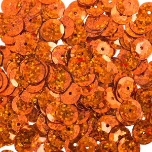 John Bead Flat Round Plastic Loose Sequins Hologram with Hole Craft Embellishments Orange 10mm 450 Pieces - 1 of 4