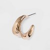 Chunky Hammered Hoop Earrings - A New Day™ Gold - image 2 of 2