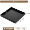 Attop Modern Extra Large 20" Black Decorative Tray with Cutout Handles for Coffee Table Home Decor - 4 of 4
