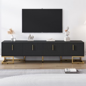 CAVINAS Modern TV Stand for TVs up to 80 Inch,Entertainment Center with Cabinets and Adjustable Shelves,TV Stands for Living Room - 1 of 4
