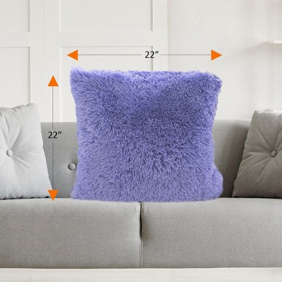 Veri Peri Faux Fur Shaggy Throw Pillows Set of 2