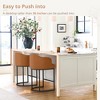 Arceso 3pcs Counter Height Bar Stools, Modern Counter Stools Upholstered Barstools, with Curved Backrest and Arms, Yellowish Brown - 4 of 4