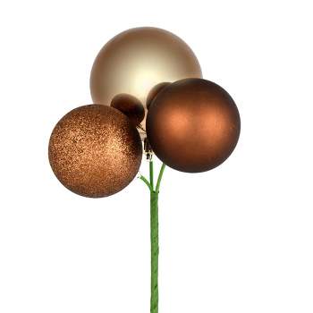 Vickerman 4 Matte Mocha Ball Ornament With Gold And Black Brush Strokes, 4  Per Bag. : Target