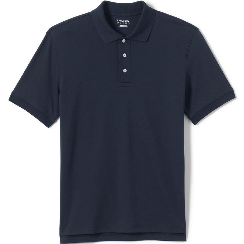 Lands' End School Uniform Men's Short Sleeve Tailored Fit Interlock Polo Shirt, 3 of 5